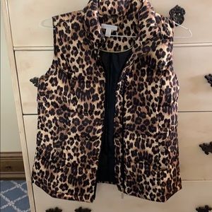 Charter Club leopard quilted vest - size S - EUC